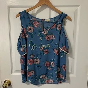 Blue floral top